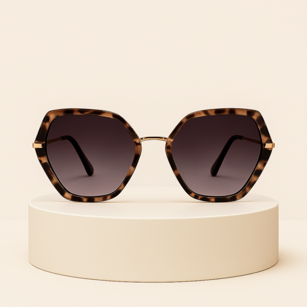 Lunettes de soleil écaille – Forme géométrique