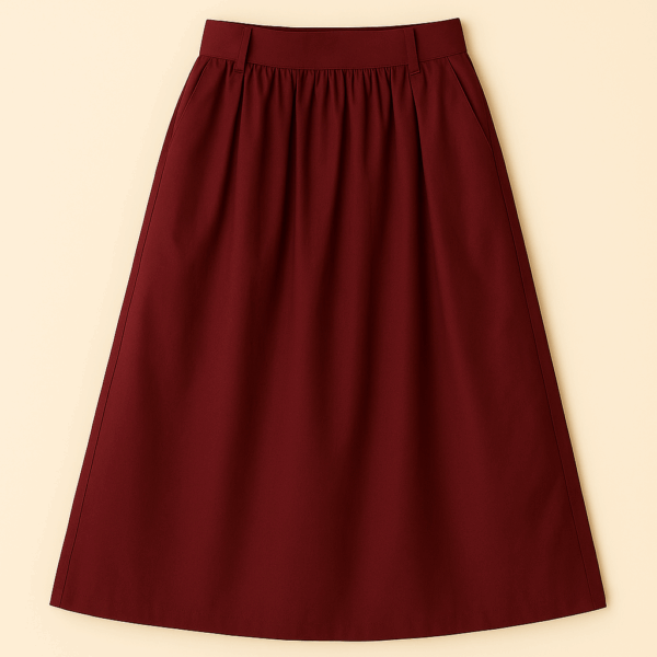 Jupe midi évasée avec poches