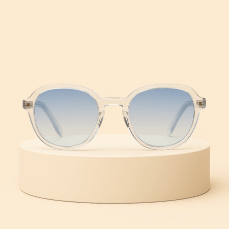 Lunettes de soleil transparentes bleu clair