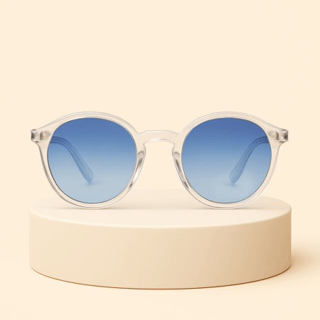 Lunettes transparentes verres bleu foncé dégradé