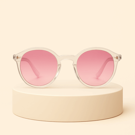 Lunettes de soleil transparentes rose