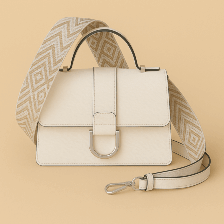 Sac à main blanc avec double bandoulière interchangeable