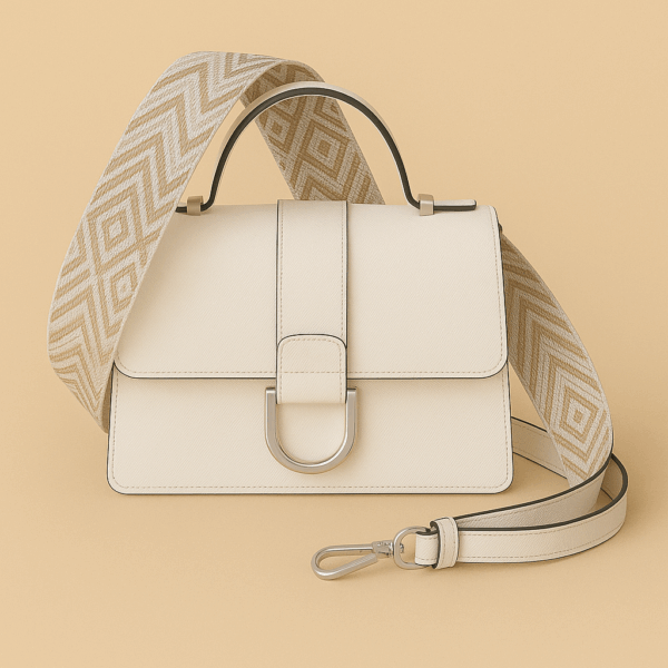 Sac à main blanc avec double bandoulière interchangeable