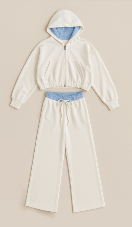 Ensemble blouson court et pantalon large