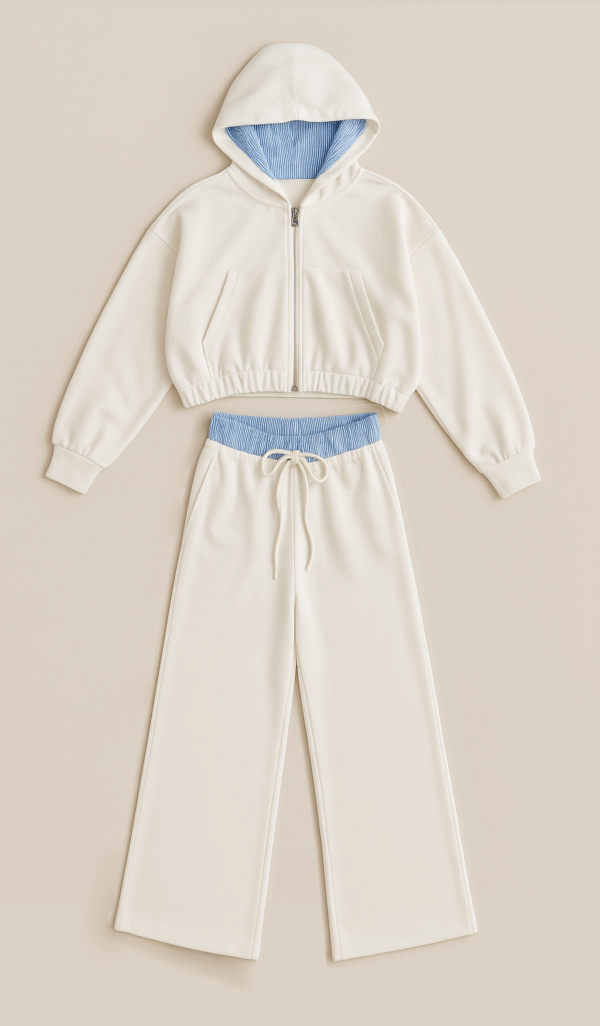 Ensemble blouson court et pantalon large