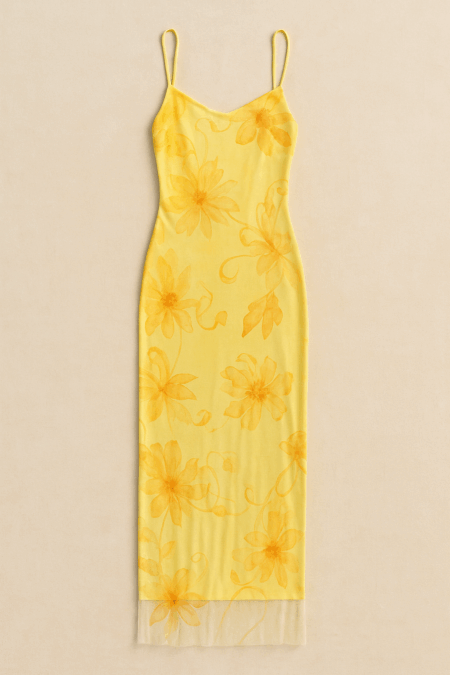 Robe longue fluide à bretelles fines