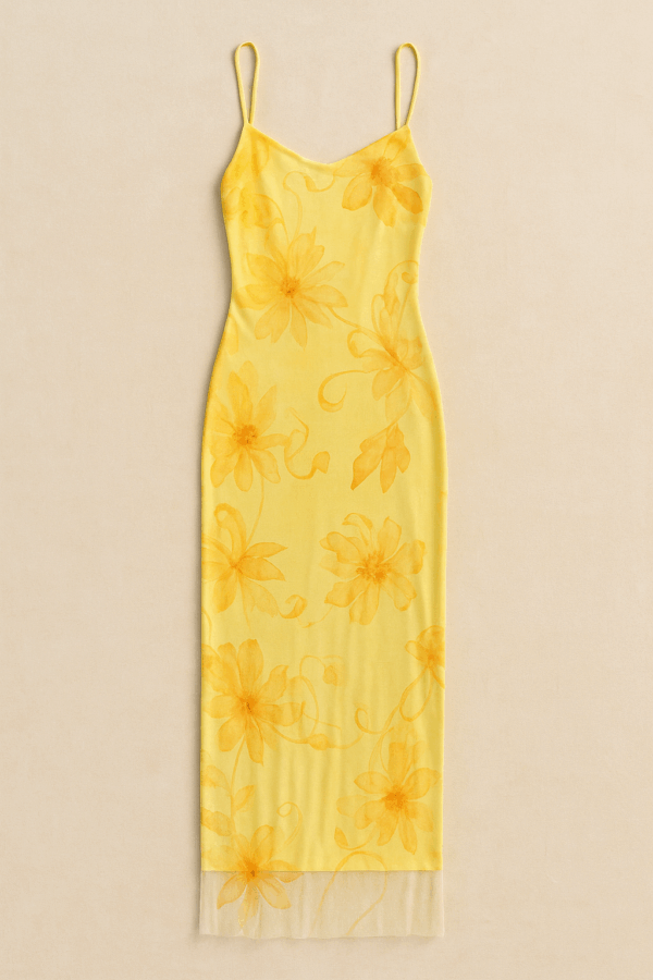 Robe longue fluide à bretelles fines