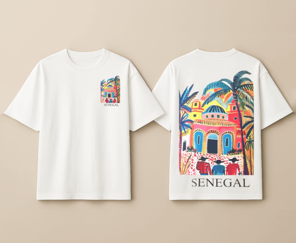 T-shirt blanc imprimé “Sénégal”