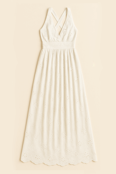 Robe longue dos croisé