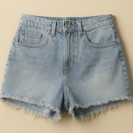 Short denim bleu clair