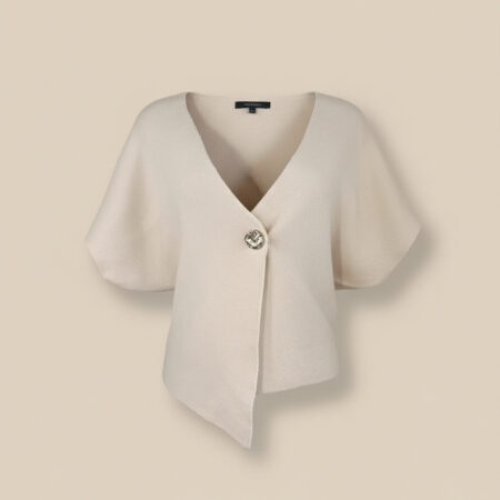 Top à manches courtes avec bouton bijou