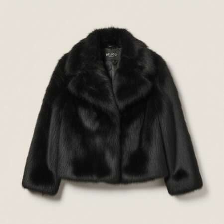 Blouson court en fausse fourrure