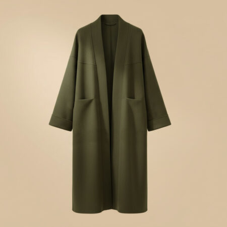 Manteau long fluide avec poches