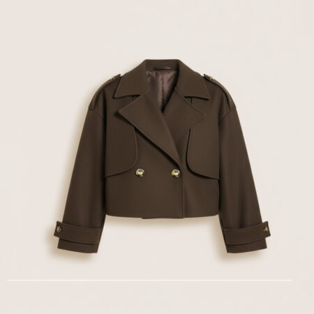 Veste manteau courte à double boutonnage
