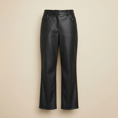 Pantalon droit en simili cuir