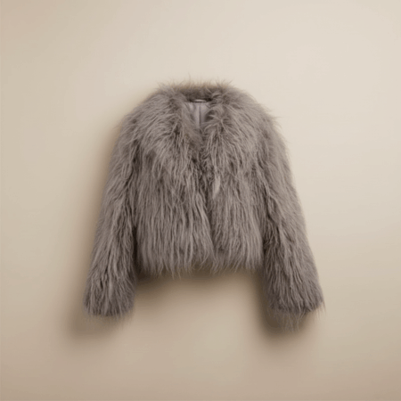 Blouson à effet doux long poils