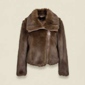 fourrure zippé marron - People Trendy