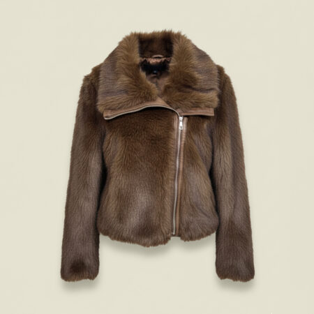 Veste courte zippée à col revers