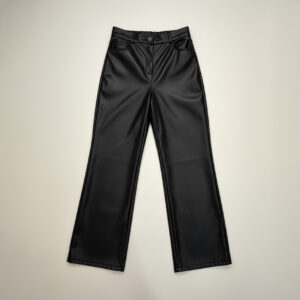 pantalon noir semi cuir - People Trendy
