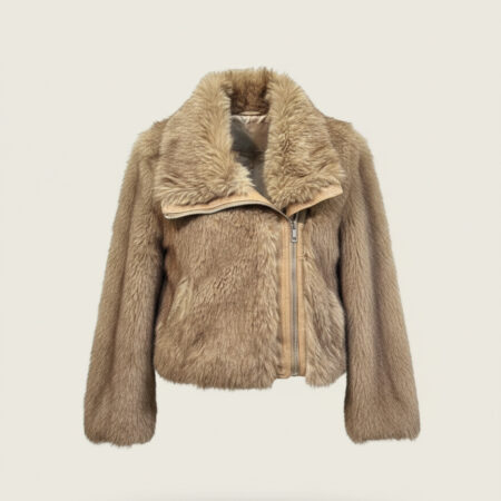 Veste courte zippée à col revers