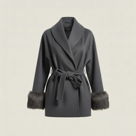 Veste drapée avec ceinture