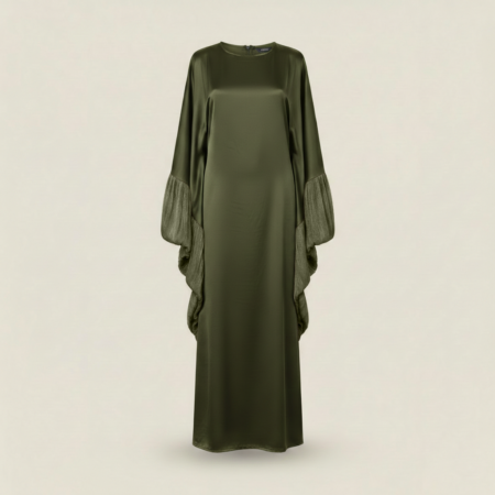 Robe longue papillon satinée