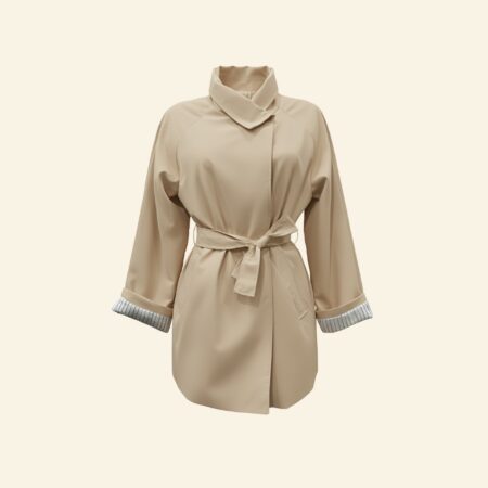 Trench court oversize à ceinture